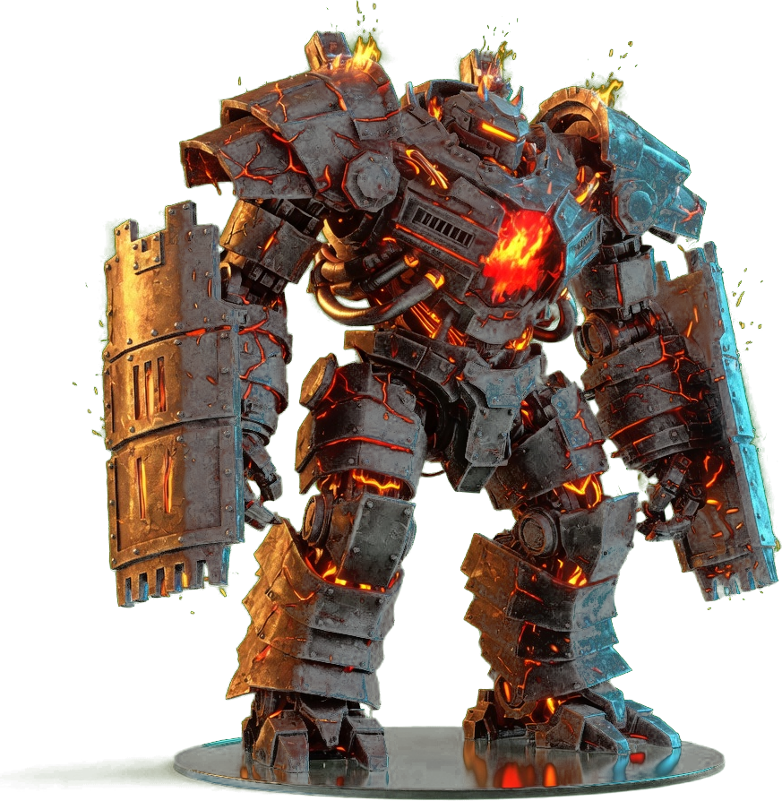 PYREBASTION — the AEGIS frame fused with an EMBER core